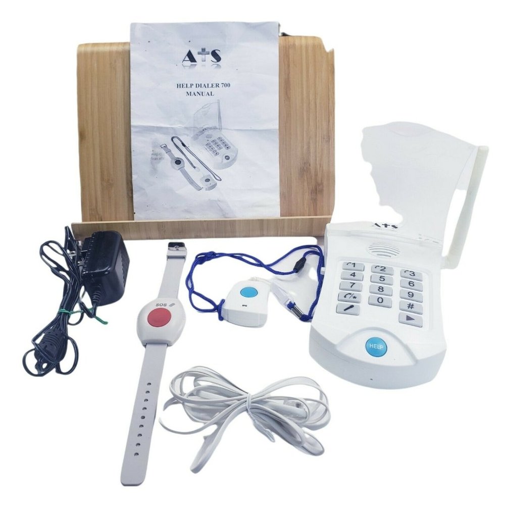 HELP Dialer with Necklace and Wrist Panic Buttons - No Monthly Fees